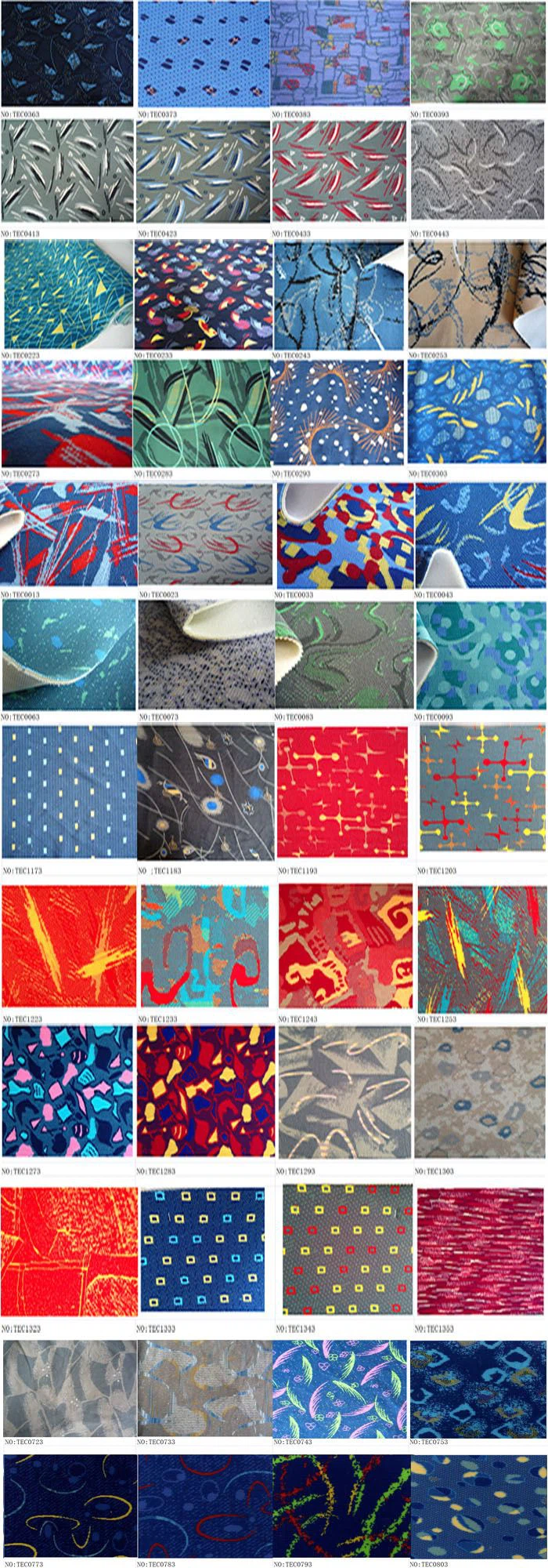 Jacquard textile composite fabric suitable for bus seats and train seats